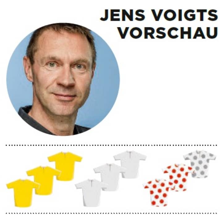 Diese Bedeutung misst Jens Voigt der 12. Etappe für Gelb, Grün und Bergtrikot zu - je mehr farbige Trikots, desto größer die Bedeutung.