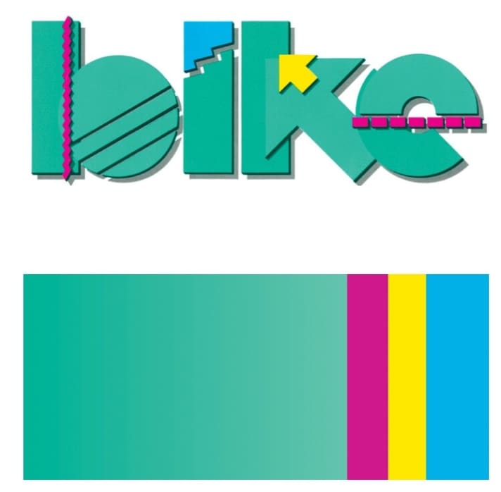   Der Schrill der späten 80er-Jahre: logisch, dass das erste BIKE-Logo für die Designentwicklung diente.