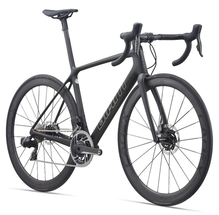 Das neue TCR von Giant. Der Sitzdom bleibt dem Topmodell des Wettkampf-Rennrads, dem TCR Advanced SL 0 Disc vorbehalten, das auch die Profis fahren.