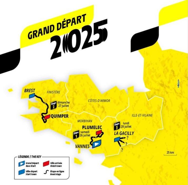 Le départ du Tour de France Femmes 2025 sur la carte