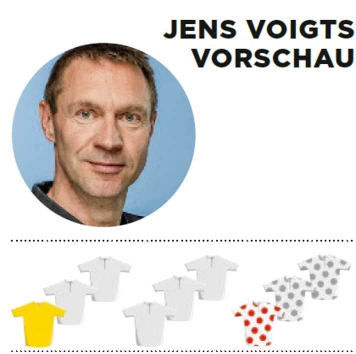 Diese Bedeutung misst Jens Voigt der 6. Etappe für Gelb, Grün und Bergtrikot zu - je mehr farbige Trikots, desto größer die Bedeutung.
