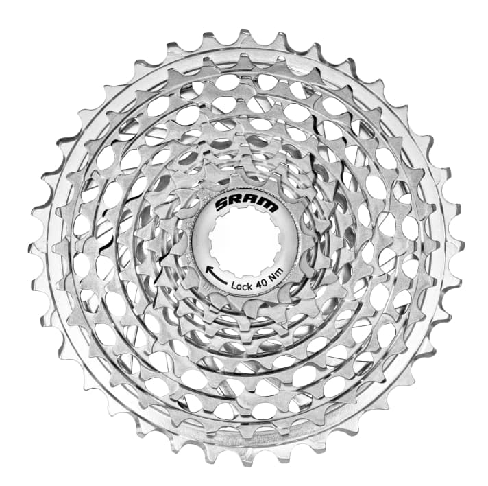   Durch die große 36er Kassette kommt man hinten auf eine große Bandbreite.