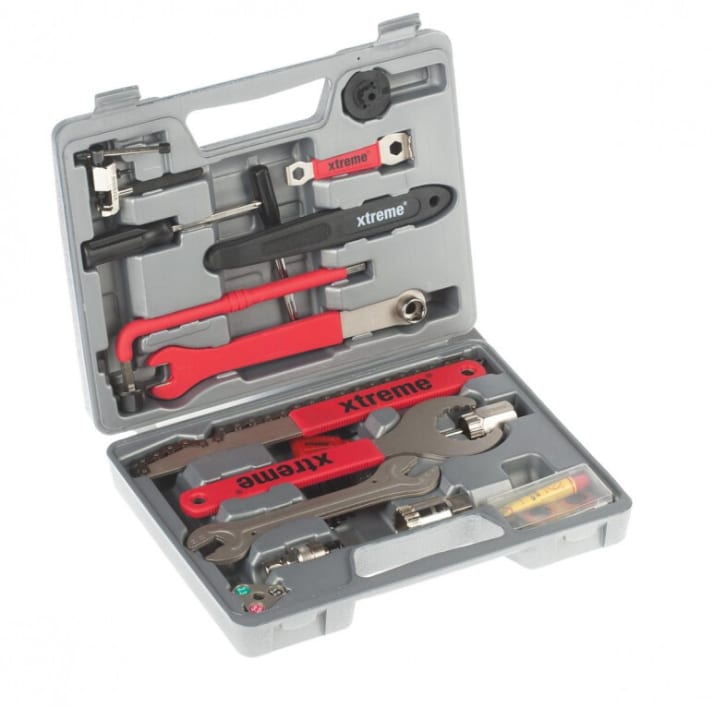   Der Werkzeugkoffer von Xtreme holt sich in unserem Test den BIKE-Tipp „Preis-Leistung“. Man bekommt ihn beim Rose-Versand.