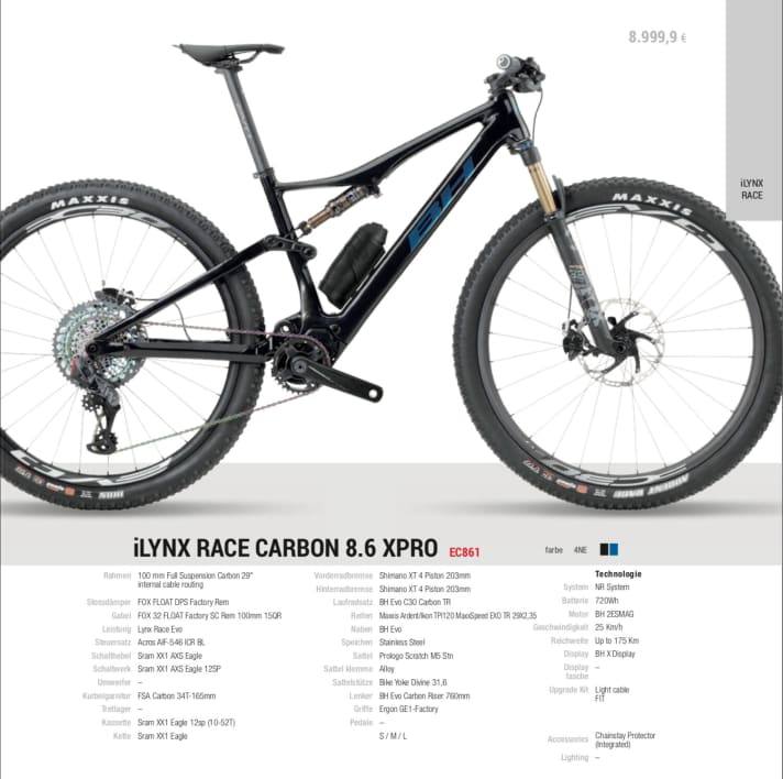   BH iLynx Race Carbon 8.6 XPRO. Preis: 8999 Euro 