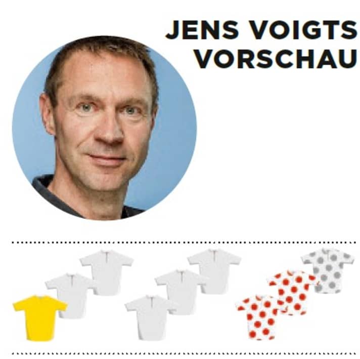 Diese Bedeutung misst Jens Voigt der 10. Etappe für Gelb, Grün und Bergtrikot zu - je mehr farbige Trikots, desto größer die Bedeutung.