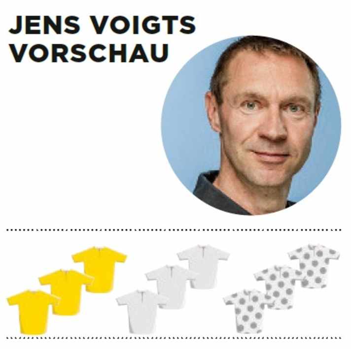 Diese Bedeutung misst Jens Voigt der 5. Etappe für Gelb, Grün und Bergtrikot zu - je mehr farbige Trikots, desto größer die Bedeutung.