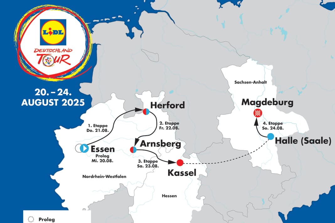 Die Deutschland Tour 2025 auf der Karte