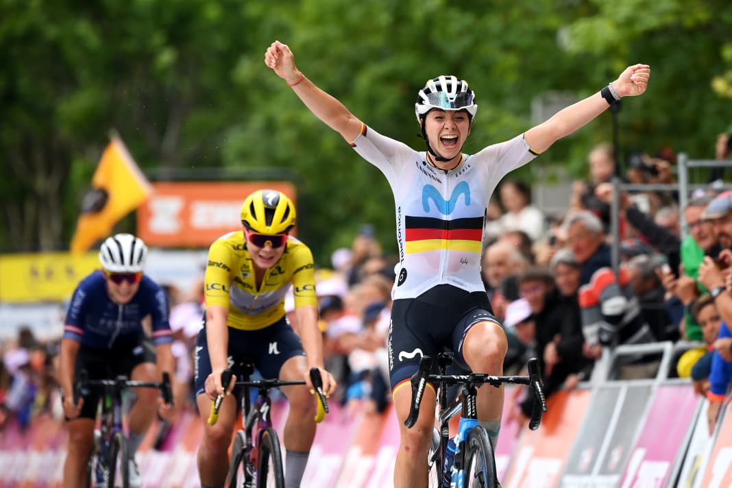 Liane Lippert feierte mit ihrem Sieg auf der 2. Etappe der Tour de France Femmes 2023 ihren bislang größten Erfolg