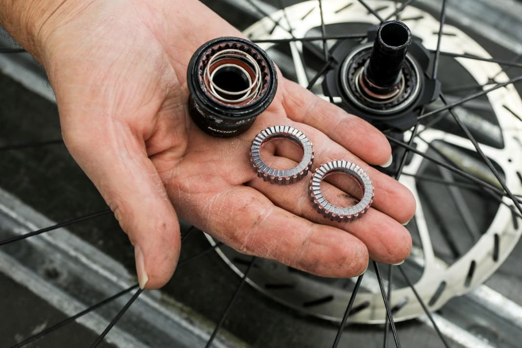 Total failure: The freewheel of the DT Swiss 350 hub slipped completely on the first steep climb. After that, the toothed discs were unusable.