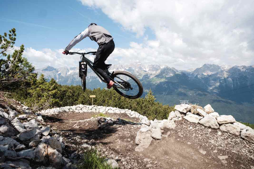 Top Gun: Der neue Verbindungstrail im Bikepark Dolomiti Paganella.