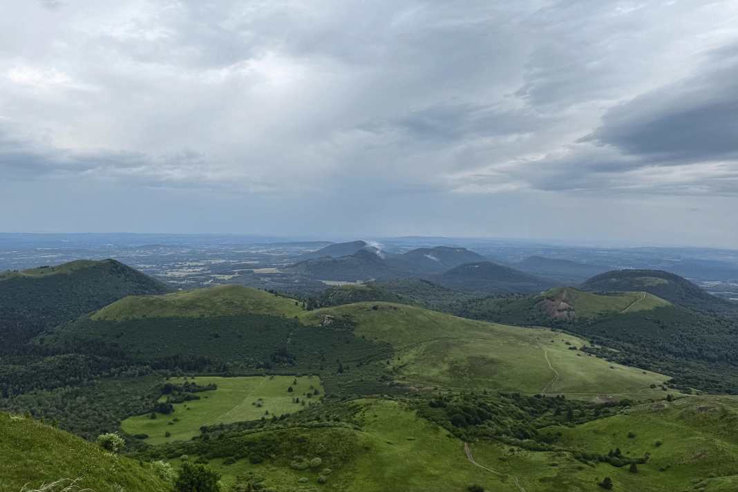 Over 80 volcanic cones rise from the lush green meadows of the French Massif Central. The constant ups and downs require a fair bit of stamina.