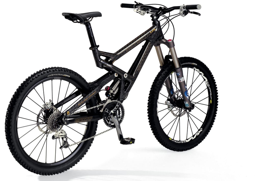 HMF carbon fibres were used for the 2006 top model Scott Ransom LTD and the Ransom 10 shown here. Only the chainstays were made of 6061 aluminium.