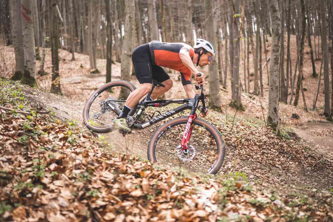 More power: Canyon has given the Lux World Cup CFR more travel and a modern geometry, yet the race bike remains light.