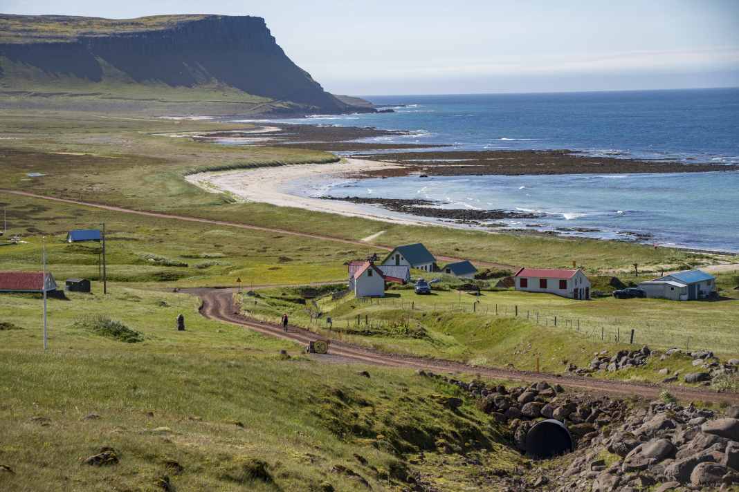 Gravel paradise: A network of red gravel tracks runs through the Westfjords of Iceland