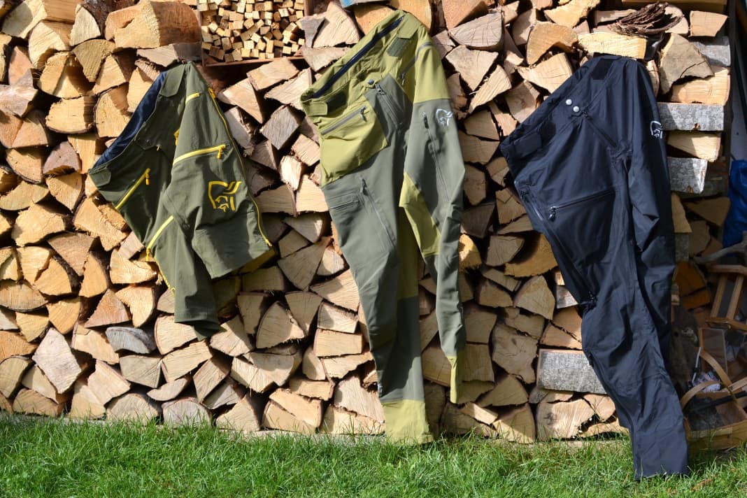 Norrøna fjørå MTB trousers for the whole year: Flex1 Shorts, Infinium Pants and dri1 Pants (from left to right).