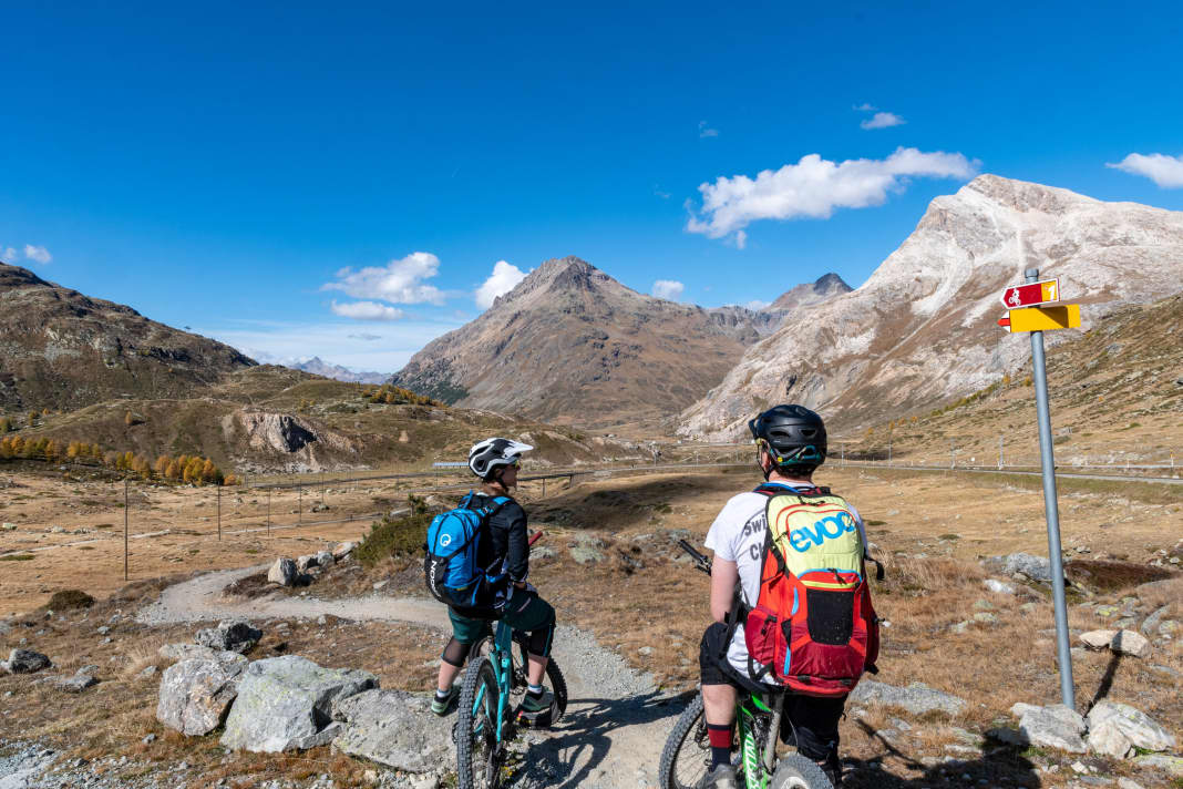 The descent from the Bernina Pass to Pontresina is well signposted and is widely advertised and maintained. However, the signposting away from the main routes could be a little better in the Upper Engadin.