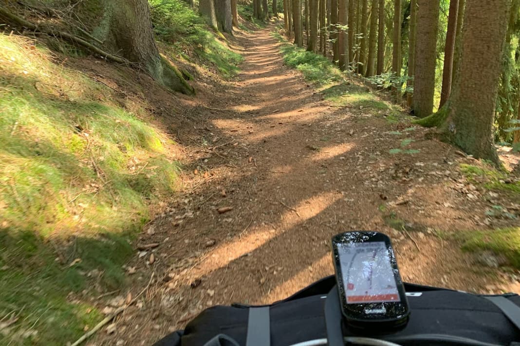 On the Nurtschweg towards Dylen. The tips for the route come from Matthias from MTB-Oberpfalz, who knows the region like no other.