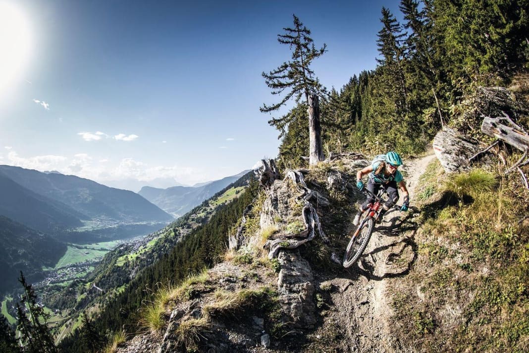 Schweiz: Supertrail Vertigo – Panorama übers Val de Bagnes gäb’s auch – lenkt aber zu sehr ab.