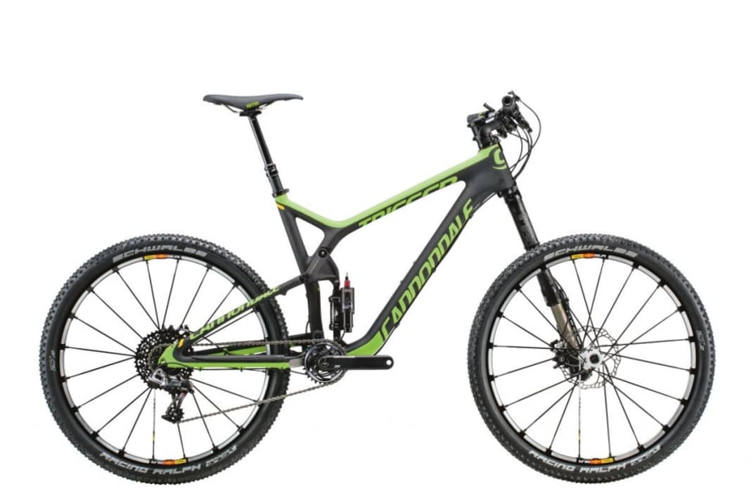 Cannondale Trigger: Es soll "das vielseitigste Bike aller Zeiten" sein, zumindest in der Cannondale-Palette. Das 2015er-Trigger steht für 27,5 statt 26 Zoll und 140 statt 120 Millimeter Federweg. Das 6799 Euro teure Modell Carbon Team rollt mit steifer Lefty-Supermax-Gabel und Luxus-Ausstattung auf die Trails. Alu-Trigger starten bei unter 3000 Euro.