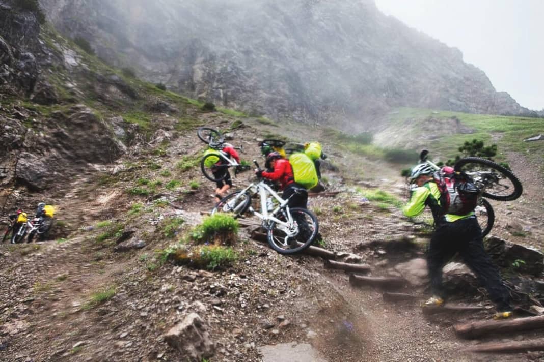 The Heckmair route follows a classic route from Oberstdorf to Lake Garda.