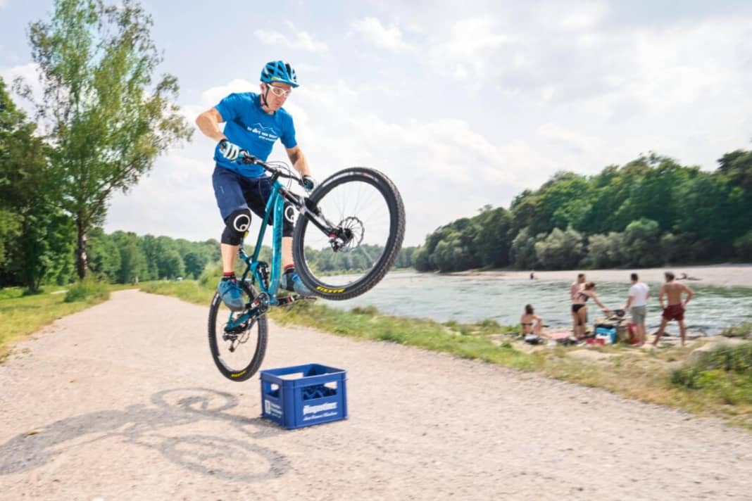 Good mountain bikers master the bunny hop. This is the only way to overcome obstacles on the trail with ease.