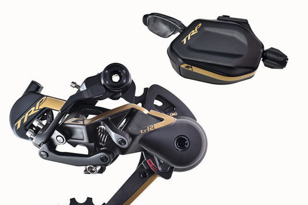 With the TRP G-Spec TR12
 the Taiwanese company offers its first twelve-speed rear derailleur including trigger. For the complete set, however, you have to resort to cranks and cassettes from other suppliers. The components are compatible with Shimano, trigger and rear derailleur together cost 339 euros and weigh 402 grams.