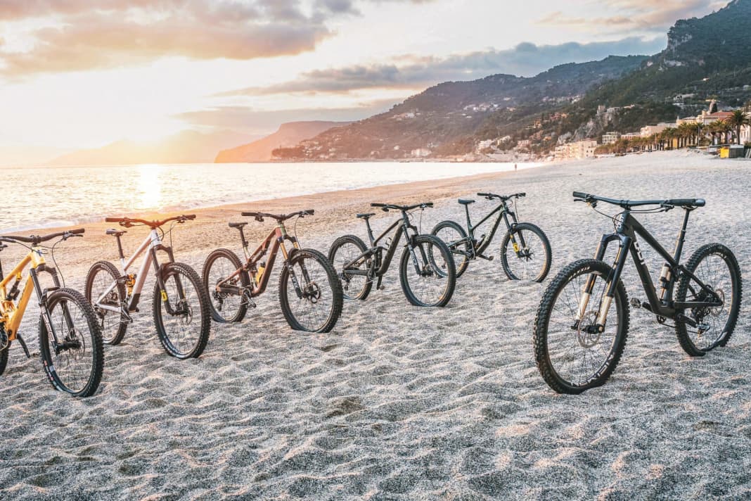 The six most coveted dream bikes of BIKE readers in part 1 of our big test: Deviate Claymore, Last Tarvo, Merida One-Forty 10k, Pole Vikkelä, Raaw Jibb, Trek Top Fiuel 9.8 GX AXS