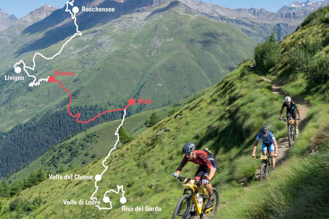BIKE Transalp 2023: Etappe 4 - die Königsetappe - führt von Bormio nach Malè