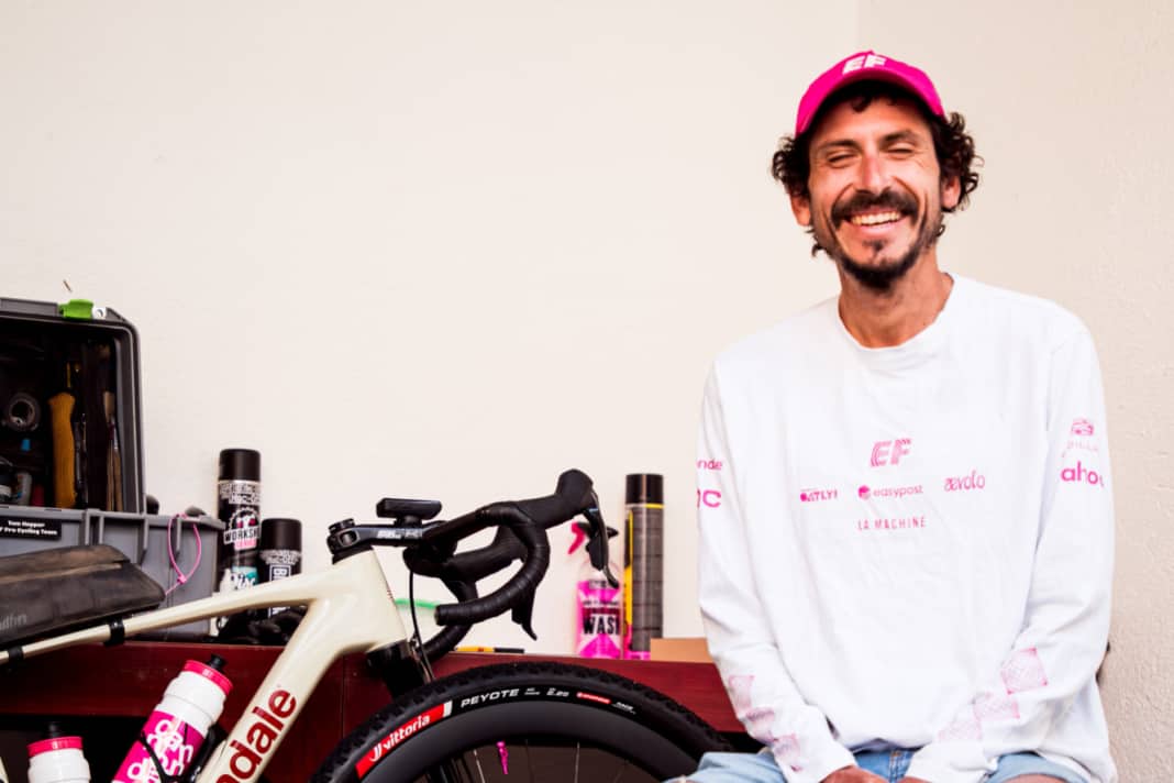 Lachlan Morton has every reason to smile. He was given the chance to test the brand-new Vision SC 45 i30 wheels well before their official launch.
