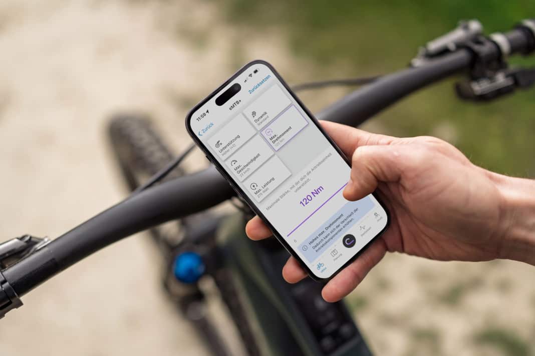 In future, the maximum torque can be increased to up to 120 Nm via the app, provided the bike manufacturer authorises this.