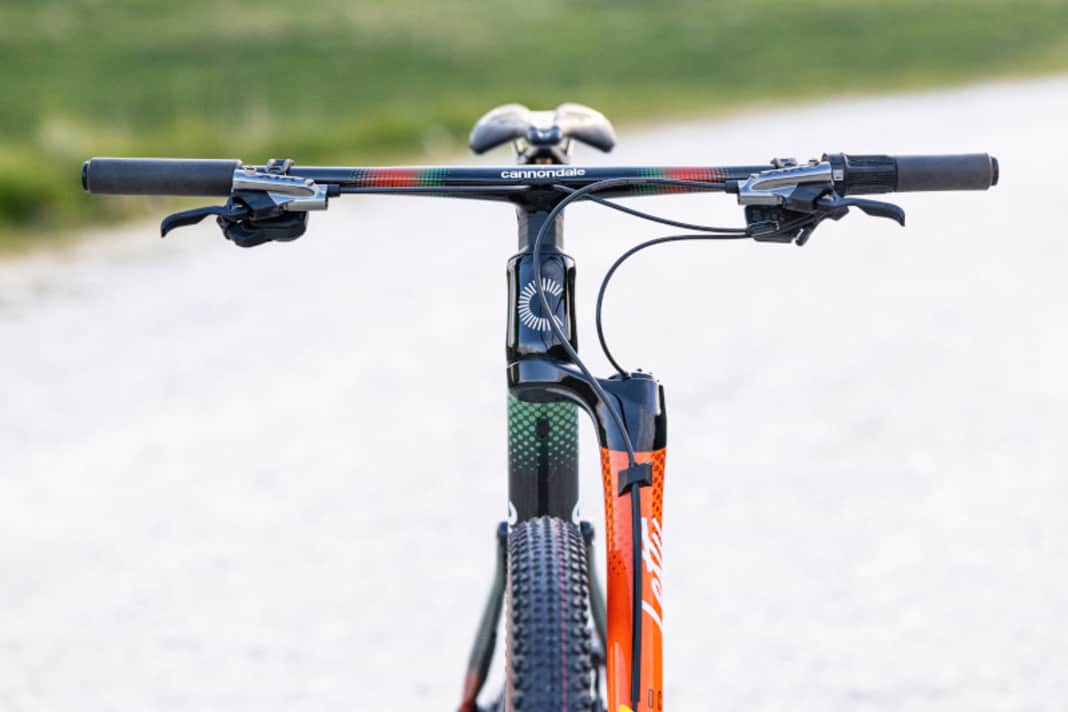 Ein gewohntes Bild für Lefty-Fahrer. Die Upsidedown-Gabel mit 120 Millimeter Federweg.