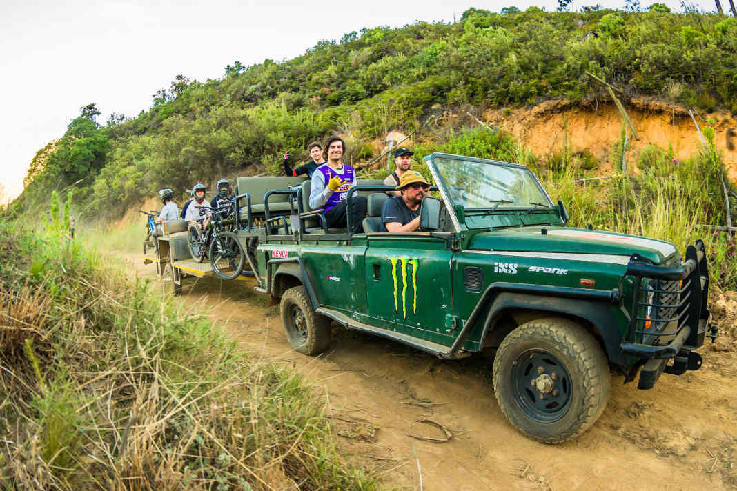 Now it's time to get going: uphill in a jeep, downhill over monster jumps.