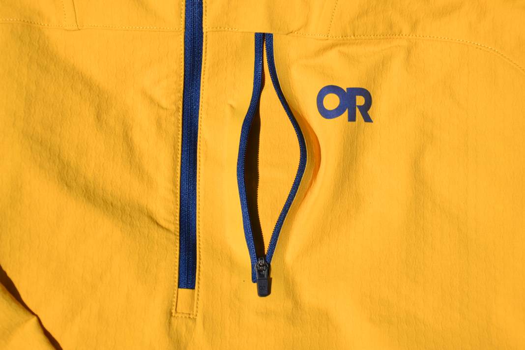 Sunshine yellow? The Outdoor Research Freewheel cycling jacket definitely brightens the mood.