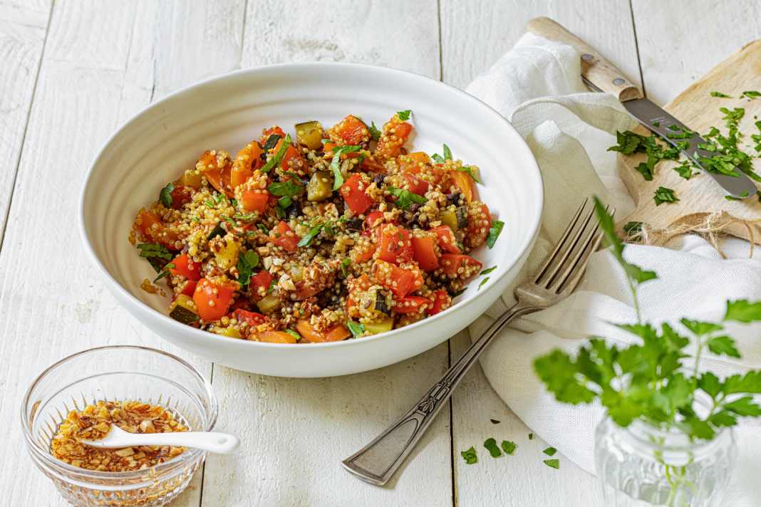 Fresh salads made from quinoa or couscous get bikers going in summer.