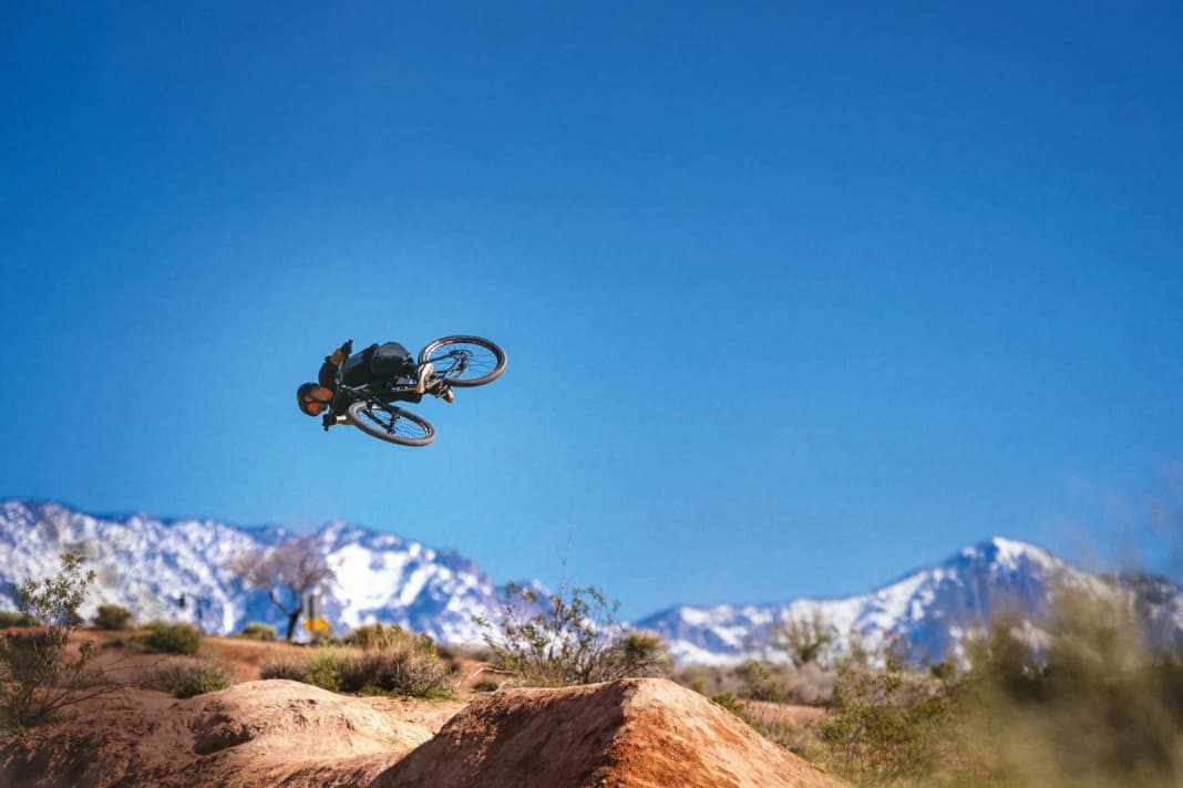 Jump to fly: This works particularly well with dirt bikes - provided you have the skills. Here, Dylan Stark spins through the air.