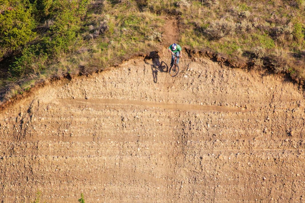 Run-up: zero. Height: crazy. Landing: way too soft. Brage Vestavik jumps the infamous Jah Drop in Kamloops, British Columbia in May 2023.