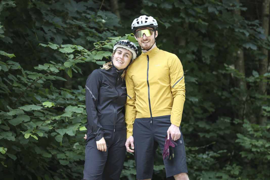 The lightweight GripGrab rain jacket is available in two colours