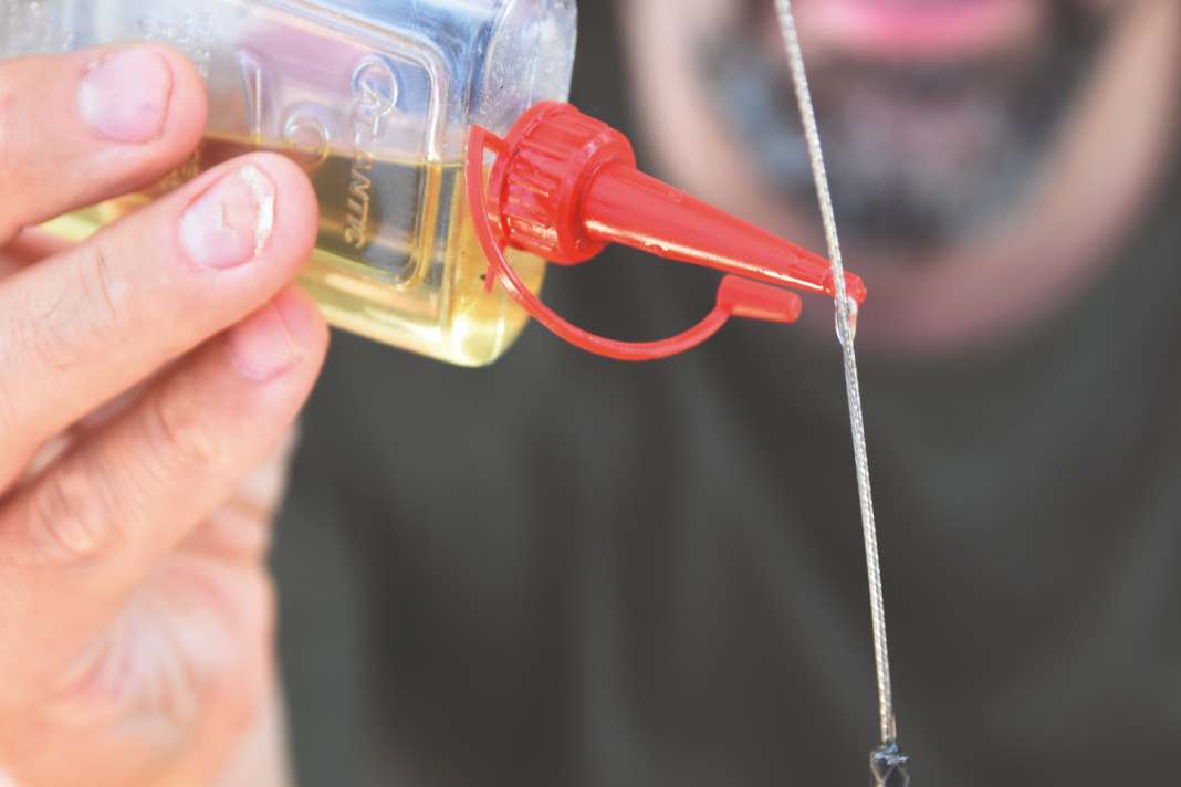 Lubricating with gravity and capillary effect: If thin oil is allowed to flow into the system at the cable, the cables slip again.