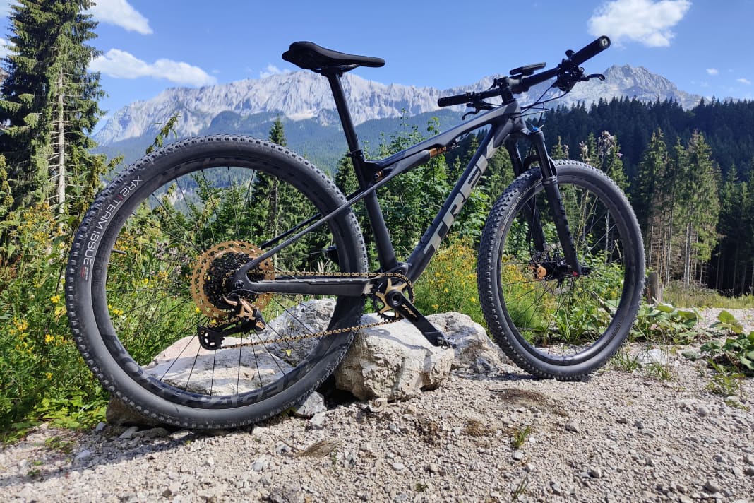 The TRP Evo 12 on a Trek Supercalibre was one of two groupsets in the long-term test.