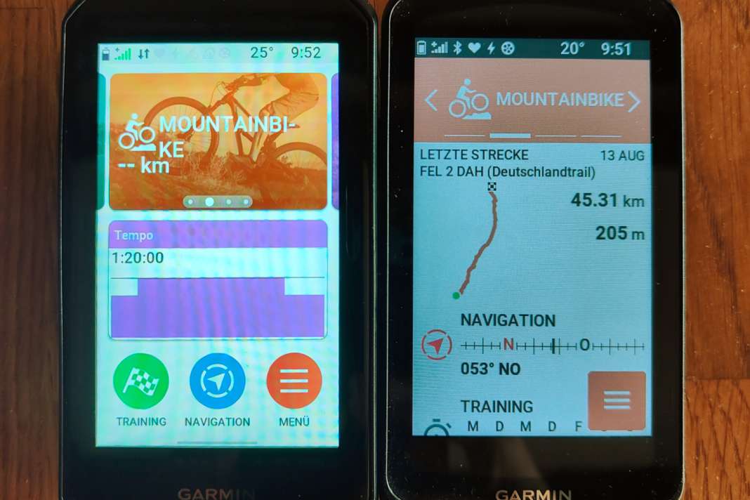 Old vs. new: The start page has become more attractive and easier to use. The luminosity of the display is much better.