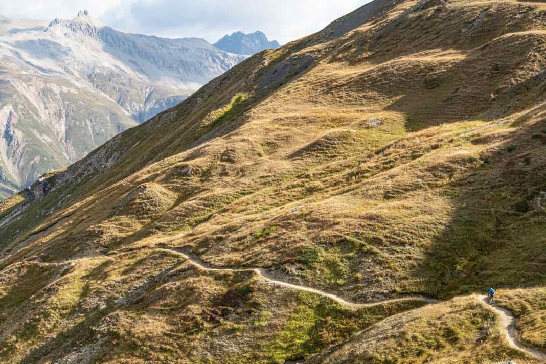 Der Flowtrail ins Val Federia ist nur ein Highlight dieser großen Nationalpark-Runde.