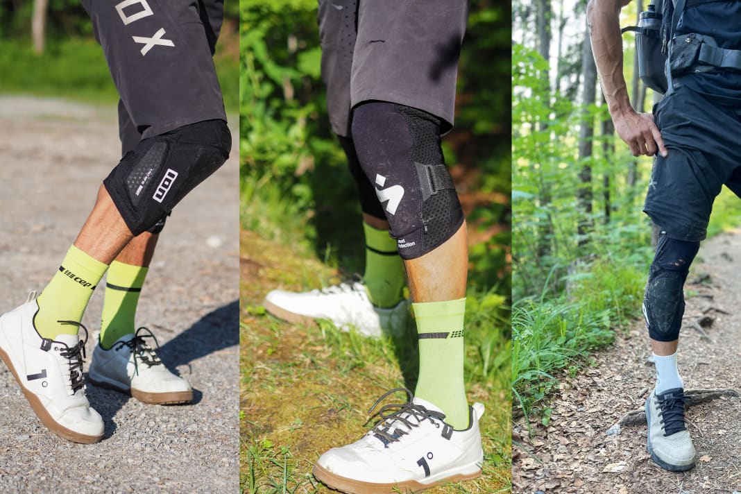 Knee protectors from ION, Sweet Protection and Alpina in the FREERIDE check