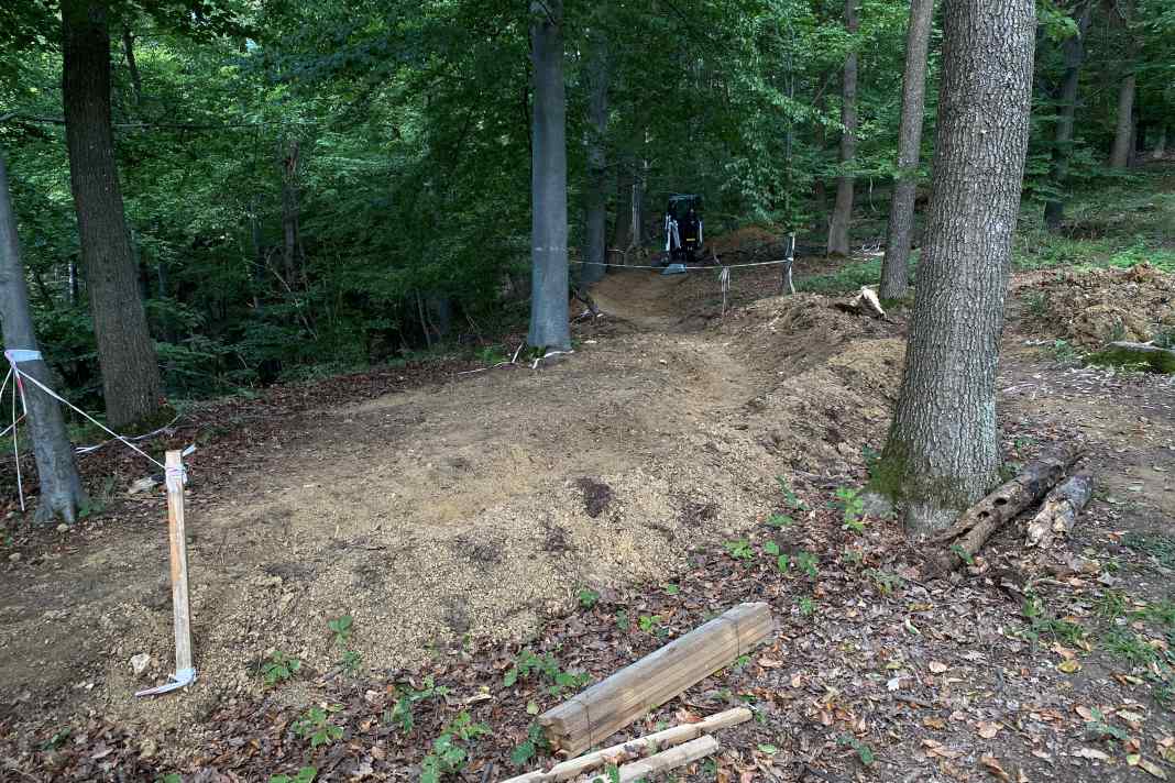 Sieht gut aus! Das Ganze muss sich aber noch setzen, bevor die beiden jeweils einen Kilometer langen Trails in Mössingen richtig reifenfest sind.