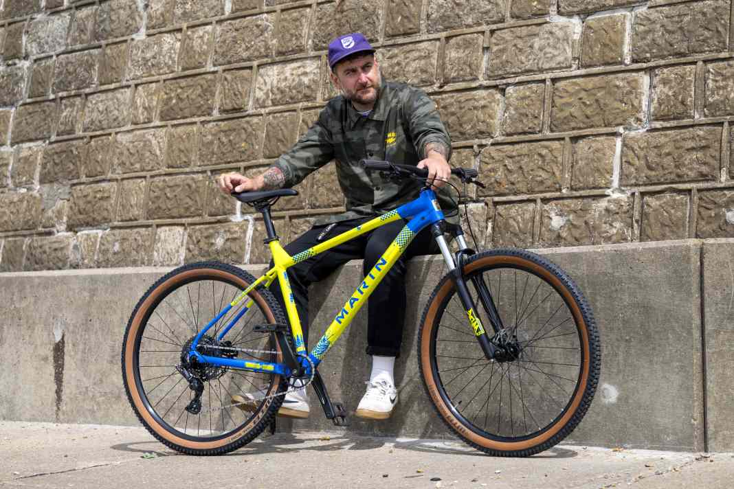 London-based street artist Thumbs with his special edition of the Marin Bobcat Trail.