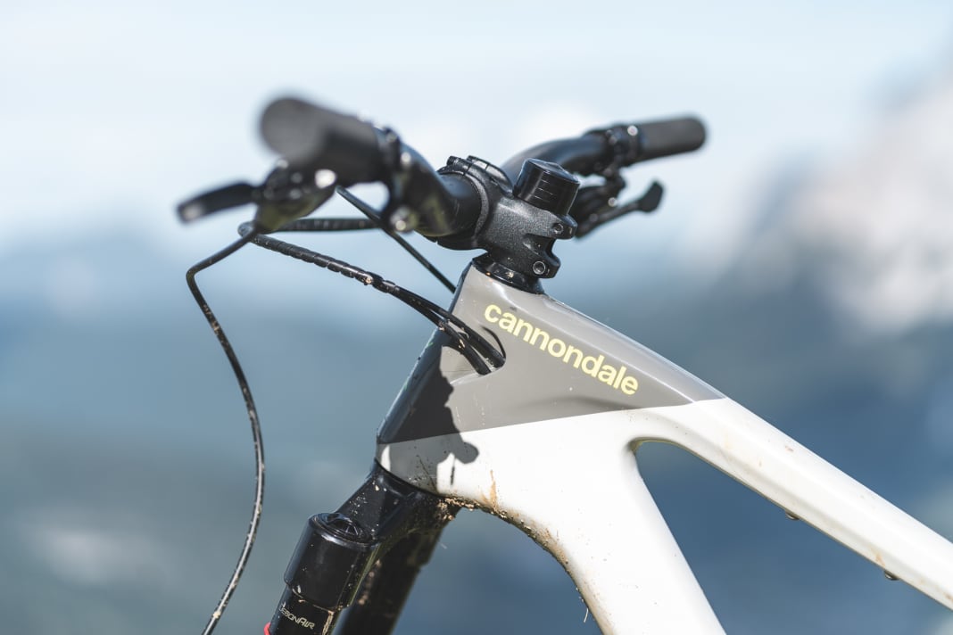 Schön unkompliziert: Das Cannondale Habit verzichtet auf eine integrierte Kabelführung durch den Steuersatz und verlegt die Kabel klassisch durch den Hauptrahmen.