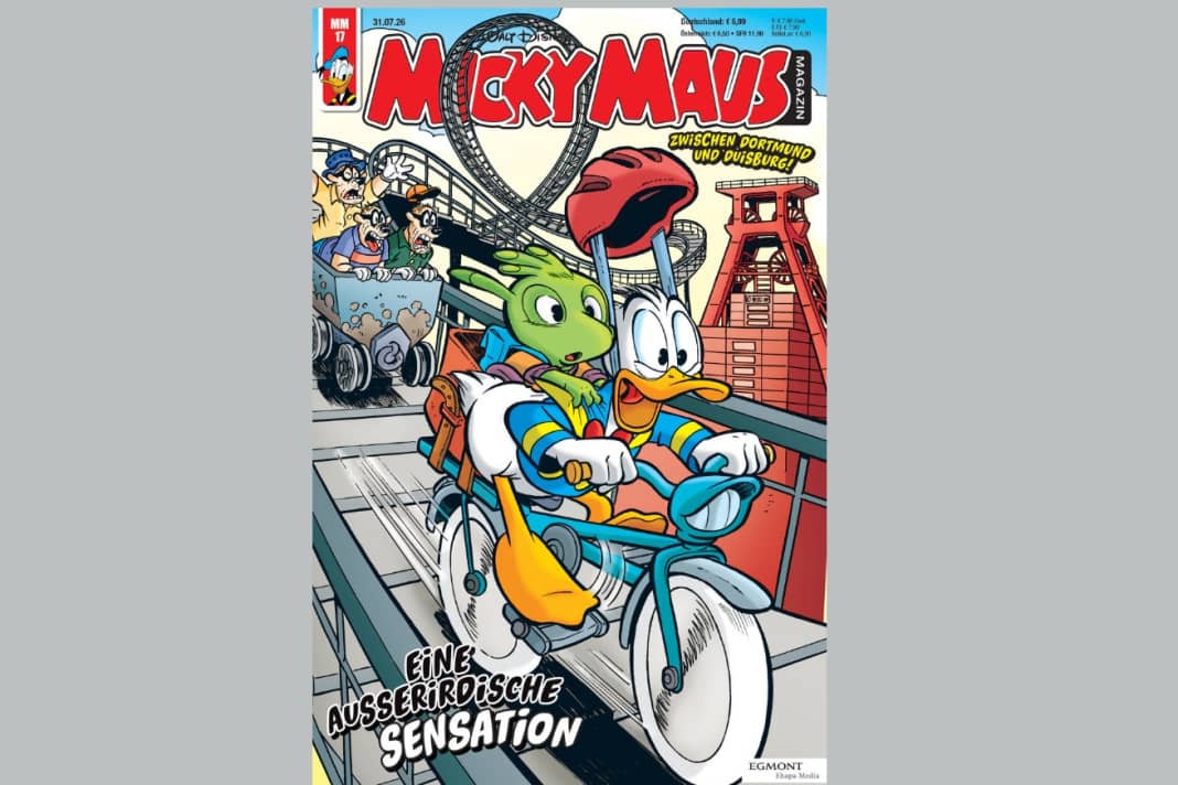 Die Abenteuer von Donald Duck und Co. erscheinen alle 14 Tage im Micky Maus Magazin. In Ausgabe 17/26 wird Donald Duck zum rasenden Reporter.
