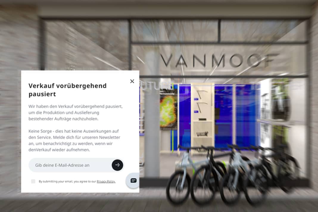 Vanmoof's website only states the following about the company's insolvency: "Sales temporarily paused".