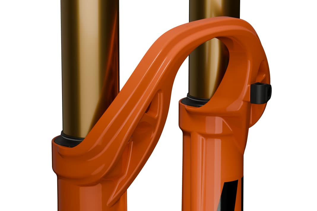 Die optimierte Gabelbrücke sorgt für mehr Torsionssteifigkeit.