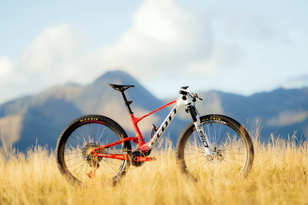 The Scott Spark RC in the Special Edition for Nino Schurter's last World Cup race in Lenzerheide.