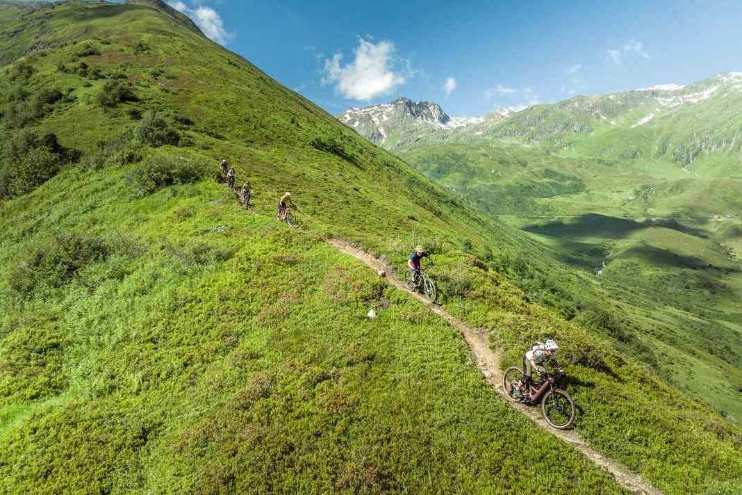 You can only take a bottle of water and a bar with you on a day MTB tour...